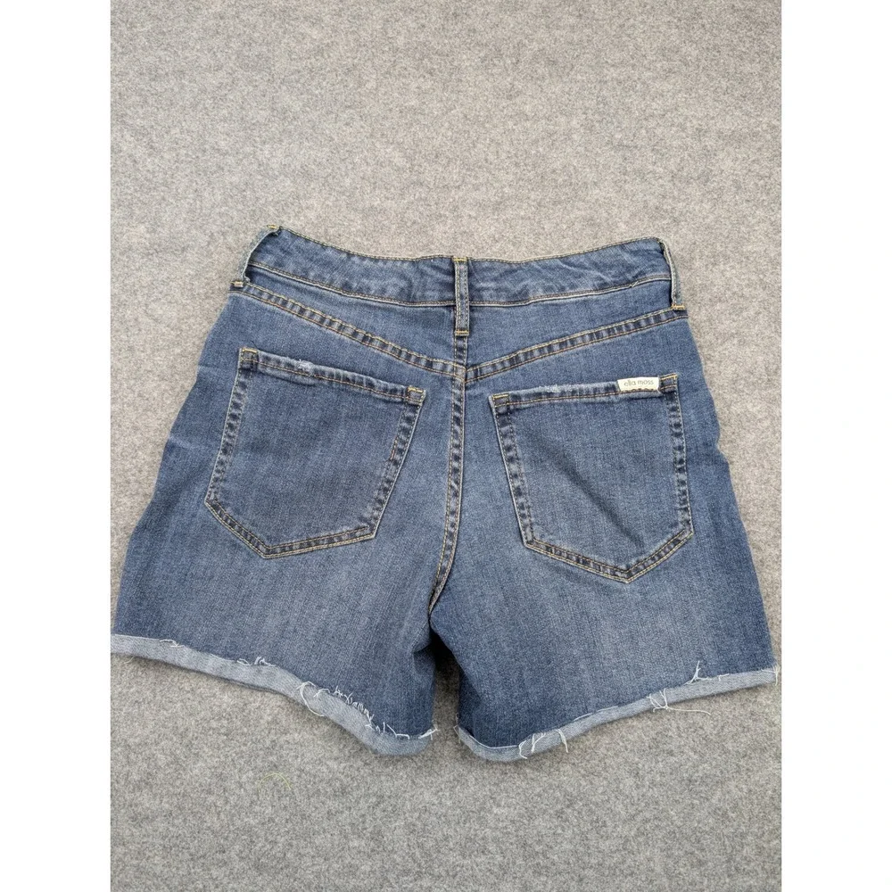 Ella Moss Womens Cuffed Midishort Button Fly Denim Shorts Blue Size 27